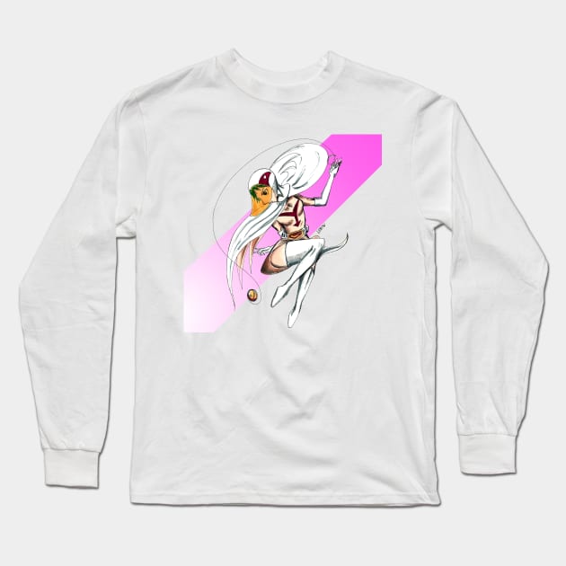 Jun the swan from gatchaman Long Sleeve T-Shirt by jorge_lebeau